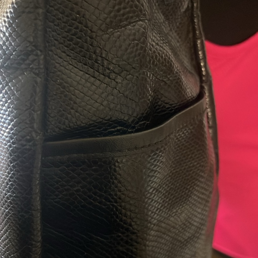 Tumi Large Black Python Effect Coated Fabric Luce… - image 6